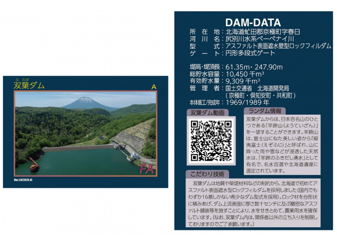 「双葉ダム」ダムカードの配布についての画像